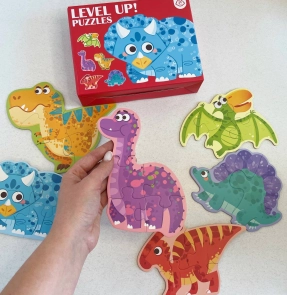 Картонные пазлы 6 в 1 с крупными элементами (2, 3, 4, 6 элементов) Динозавры C 73223