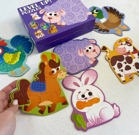 Картонные пазлы 6 в 1 с крупными элементами (2, 3, 4, 6 элементов) Ферма C 73223