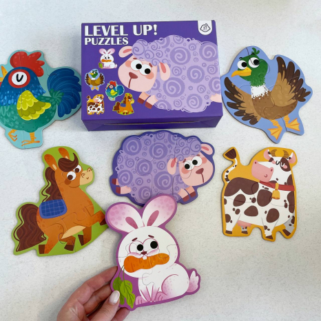 Картонные пазлы 6 в 1 с крупными элементами (2, 3, 4, 6 элементов) Ферма C 73223