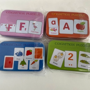 Логічні картонні пазли - половинки з написами англійською мовою в асортименті C 73269 (ціна вказана за одну коробочку)