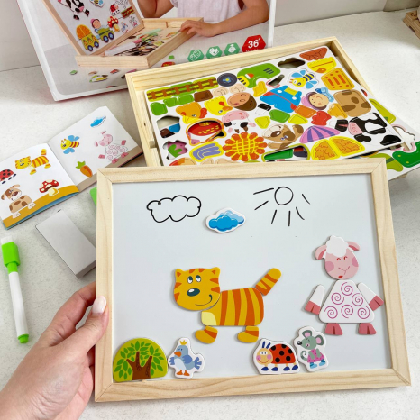 Логічна магнітна дошка у дерев'яній коробці C 73286