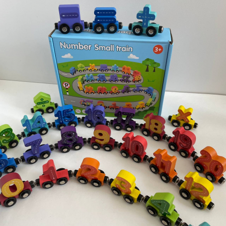 Дерев'яний магнітний потяг Цифри від 1 до 20 + знаки, C 74242