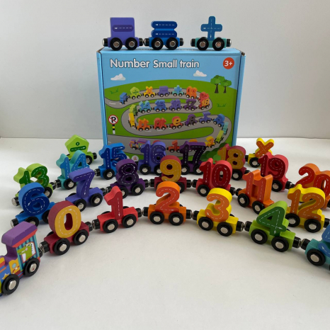 Дерев'яний магнітний потяг Цифри від 1 до 20 + знаки, C 74242