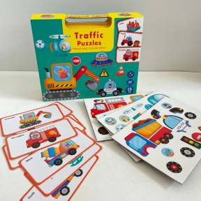 Магнітні пазли у валізі  “Транспорт”, магнітна дошка 59 елементів, C 74611