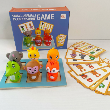 Логическая игра на пространственное мышление с резиновыми фигурками животных,картки C 75287  