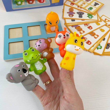 Логическая игра на пространственное мышление с резиновыми фигурками животных,картки C 75287  