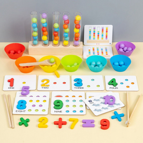 Набір для сортування із картками, кульками, пробірками та мисочками, C 75571