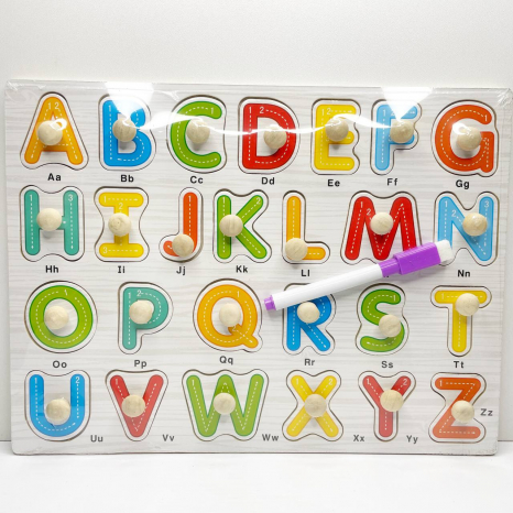 Двухсторонняя рамка вкладка Английский алфавит с маркером Пиши-стирай, C 75588