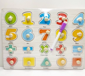 Двостороння рамка вкладка Цифри та геометричні фігури з маркером Пиши-стирай, C 75588