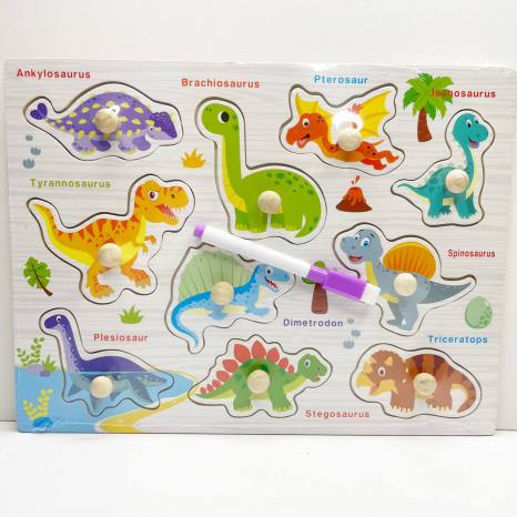 Двостороння рамка вкладка Динозаври з маркером Пиши-стирай, C 75588