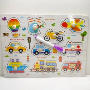 Двухсторонняя рамка вкладка Транспорт с маркером Пиши-стирай, C 75588