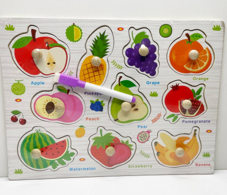 Двостороння рамка вкладка Фрукти з маркером Пиши-стирай, C 75588