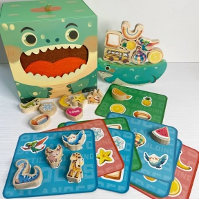 Логічна гра балансир-крокодил, лото з картками нагодуй тваринку C 75591