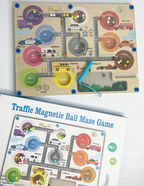 Логічна магнітна дошка (магнітний лабіринт) машинки-кольори зі стилусом C 75597