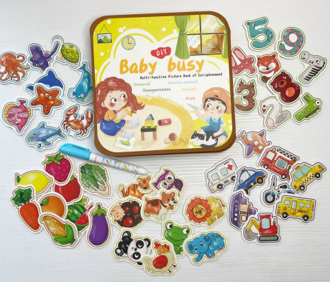 Логічна книжка C 76585  гра з липучками, водна розмальовка, фетрова, в пакеті