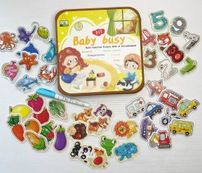 Логічна книжка C 76585  гра з липучками, водна розмальовка, фетрова, в пакеті