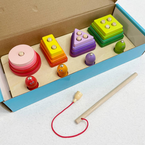 УЦІНКА! Дерев'яна іграшка - сортер Геометрик та магнітна риболовля C15019