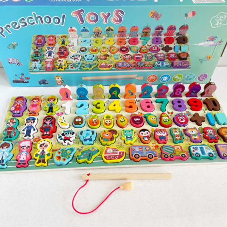 Багатофункціональна дошка сортер Монтессорі з магнітною риболовлею C15027