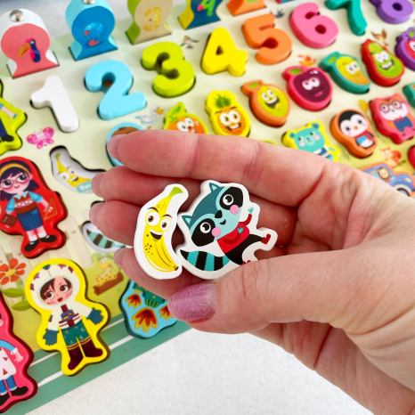 Багатофункціональна дошка сортер Монтессорі з магнітною риболовлею C15027