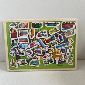 Деревянная магнитная досочка с магнитными фигурками Транспорт MD 2055-1