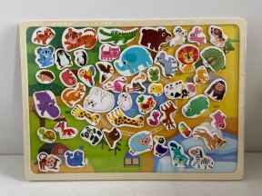 Деревянная магнитная досочка с магнитными фигурками Животные MD 2055-2