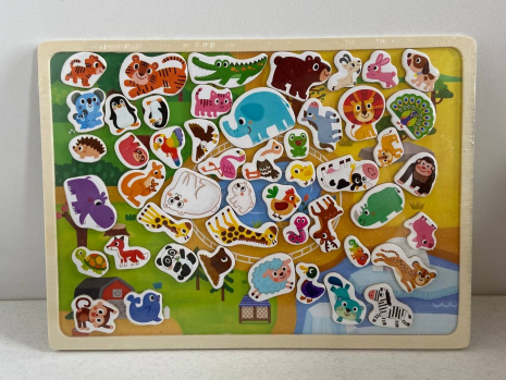 Деревянная магнитная досочка с магнитными фигурками Животные MD 2055-2