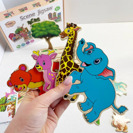 Дерев'яна панорама Тварини: розвиток просторового мислення C15045