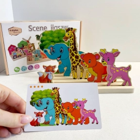 Дерев'яна панорама Тварини: розвиток просторового мислення C15045