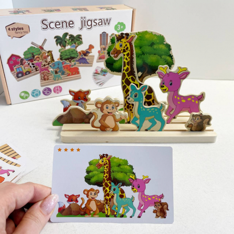 Дерев'яна панорама Тварини: розвиток просторового мислення C15045