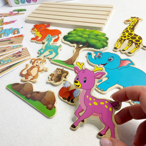 Дерев'яна панорама Тварини: розвиток просторового мислення C15045