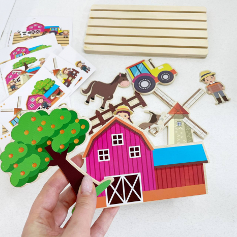 Дерев'яна панорама Ферма: розвиток просторового мислення C15045