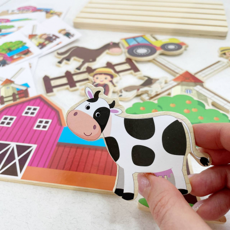 Дерев'яна панорама Ферма: розвиток просторового мислення C15045