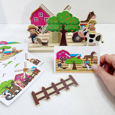 Дерев'яна панорама Ферма: розвиток просторового мислення C15045