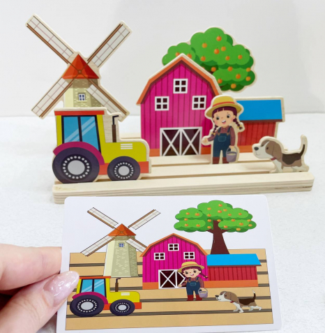 Дерев'яна панорама Ферма: розвиток просторового мислення C15045