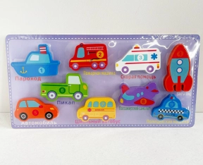 Деревянная рамка Транспорт на липучках C15059