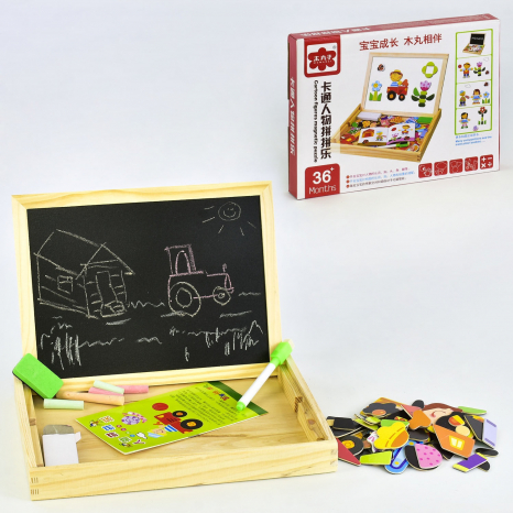 Деревянная досточка для рисования с магнитной мозаикой (дощечка із магнітною мозаїкою) C31359