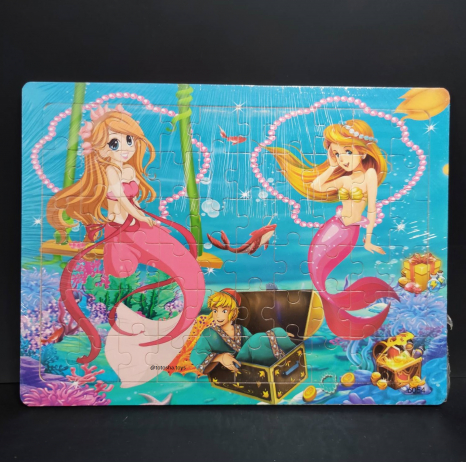 Дерев'яний пазл у рамці, 60 деталей Русалки