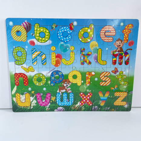 Дерев'яний пазл у рамці, 60 деталей Англійська абетка