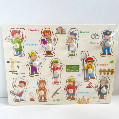 Дерев'яна рамка - вкладка Професії з ручками та дублюючим малюнком