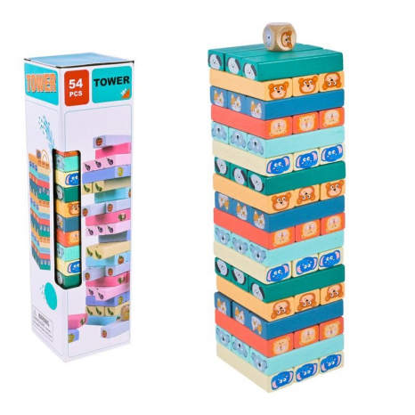 Дерев’яна іграшка Дитяча дженга C9401 вежа у кор. 28*8см