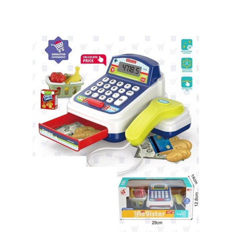 Іграшковий касовий апарат з звуком, підсвічуванням, калькулятор, сканер, кошик з продуктами, CF 8243