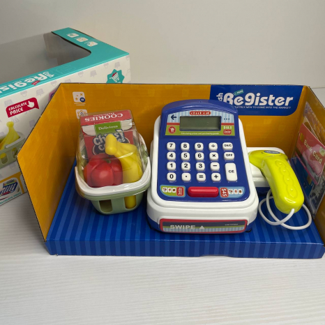 Іграшковий касовий апарат з звуком, підсвічуванням, калькулятор, сканер, кошик з продуктами, CF 8243