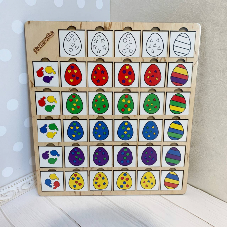Планшет-сортер Яйця колір-візерунок Poznavalka
