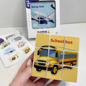 Магнітні кубики головоломка 6 варіантів зображень транспортних засобів, CH1242