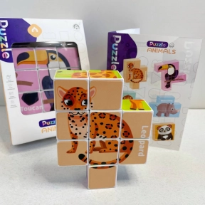 Магнітні кубики головоломка 6 варіантів зображень тварин ,CH1244