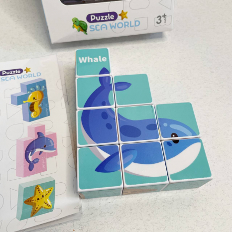 Магнітні кубики головоломка 6 варіантів зображень морських тварин,CH1245