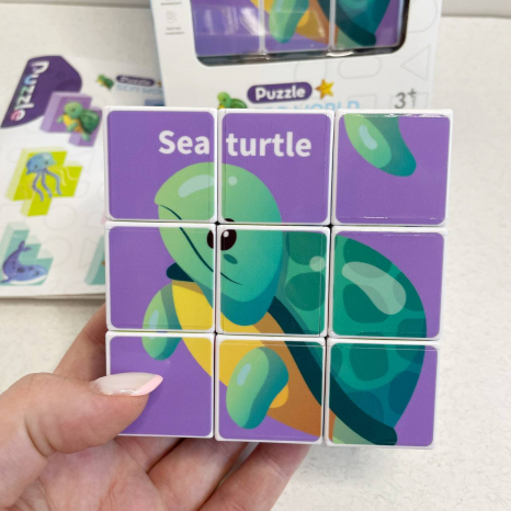 Магнітні кубики головоломка 6 варіантів зображень морських тварин,CH1245