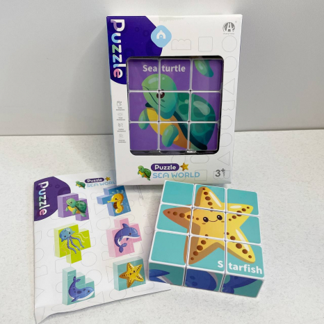 Магнітні кубики головоломка 6 варіантів зображень морських тварин,CH1245