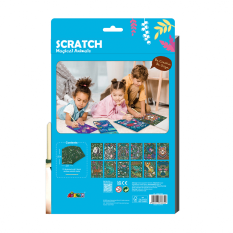 Набір для творчості, скретч-арт "Скретчбук, магічні тварини", 15 аркушів CH221834 Avenir