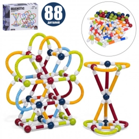 Конструктор CLT21 магнітний, трубчатий, Поп Туб/Pop tube, кульки, 88дет,кор, 25,5-20-6,5см